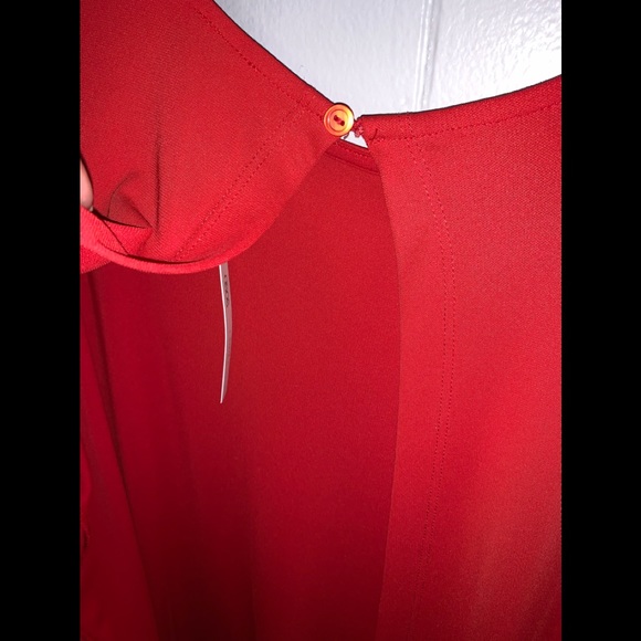 Women’s ASOS Curve Red Open Back Tunic Size 18 NWT - Picture 4 of 7